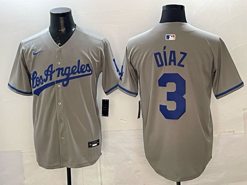 Men 2026 Los Angeles Dodgers #3 Diaz Grey Game Nike MLB Jersey style 0051->houston astros->MLB Jersey